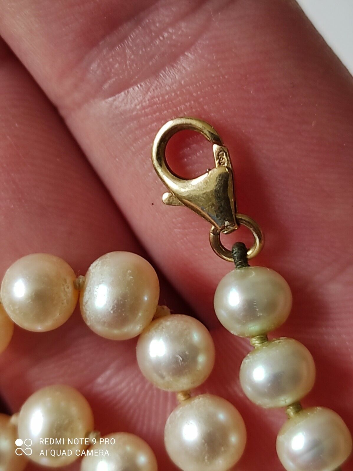 Antique Cultured Pearl And Yellow Gold 18K Neckla… - image 6