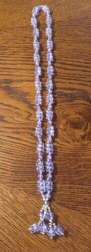 Vintage Lavender Chunky Crystal Necklace-33”