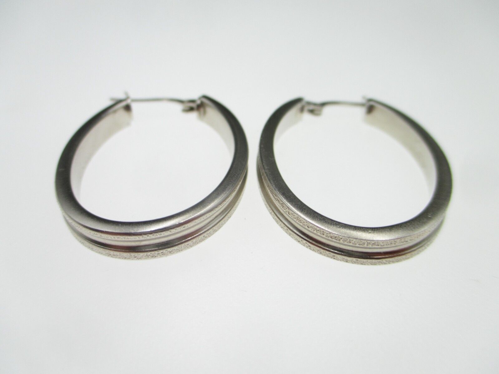 Large hoop earrings 925 sterling silver stud earr… - image 2