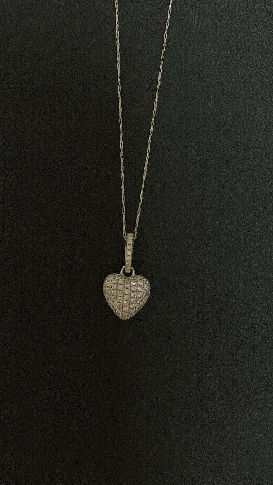 925 Heart Marcasite Pendant And 10k White Gold Ne… - image 3