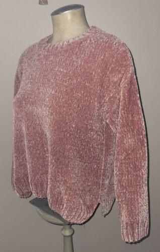 Cupio Rose Pink Chenille Cropped Sweater M Ladies… - image 1