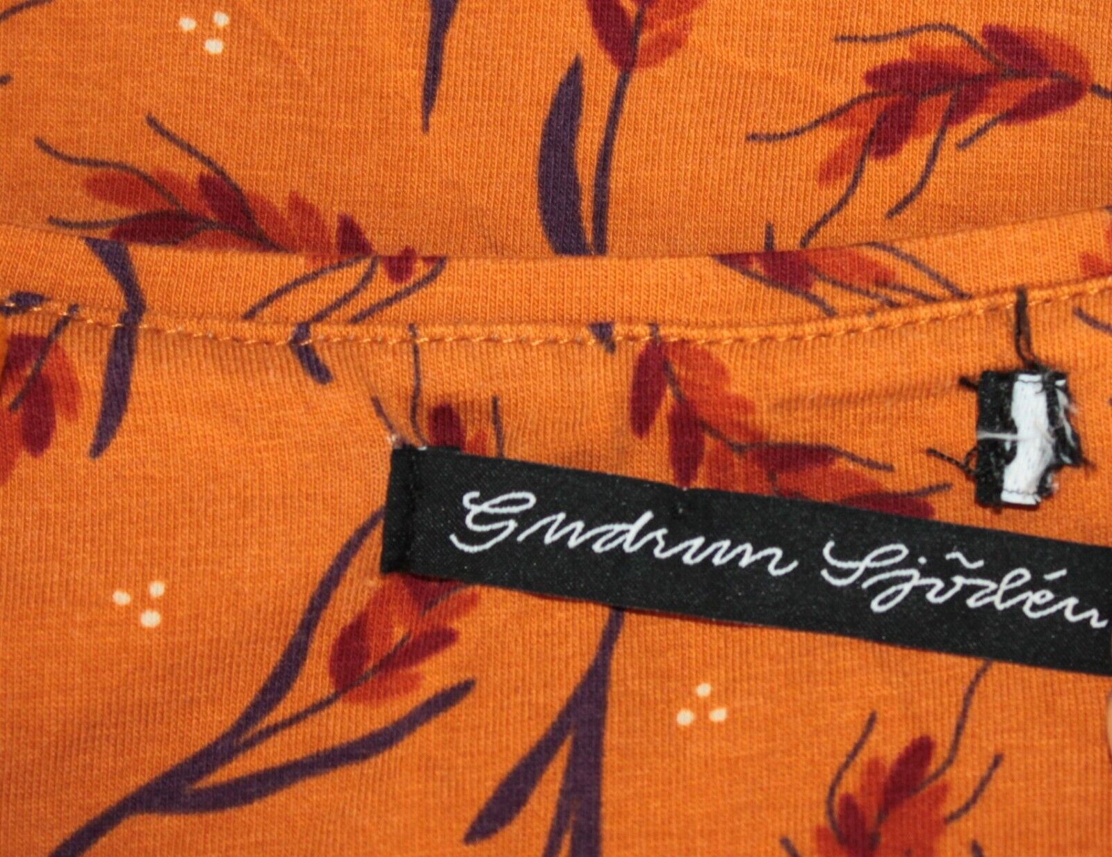 Gudrun Sjoden womens orange tunic shirt Size L - image 4