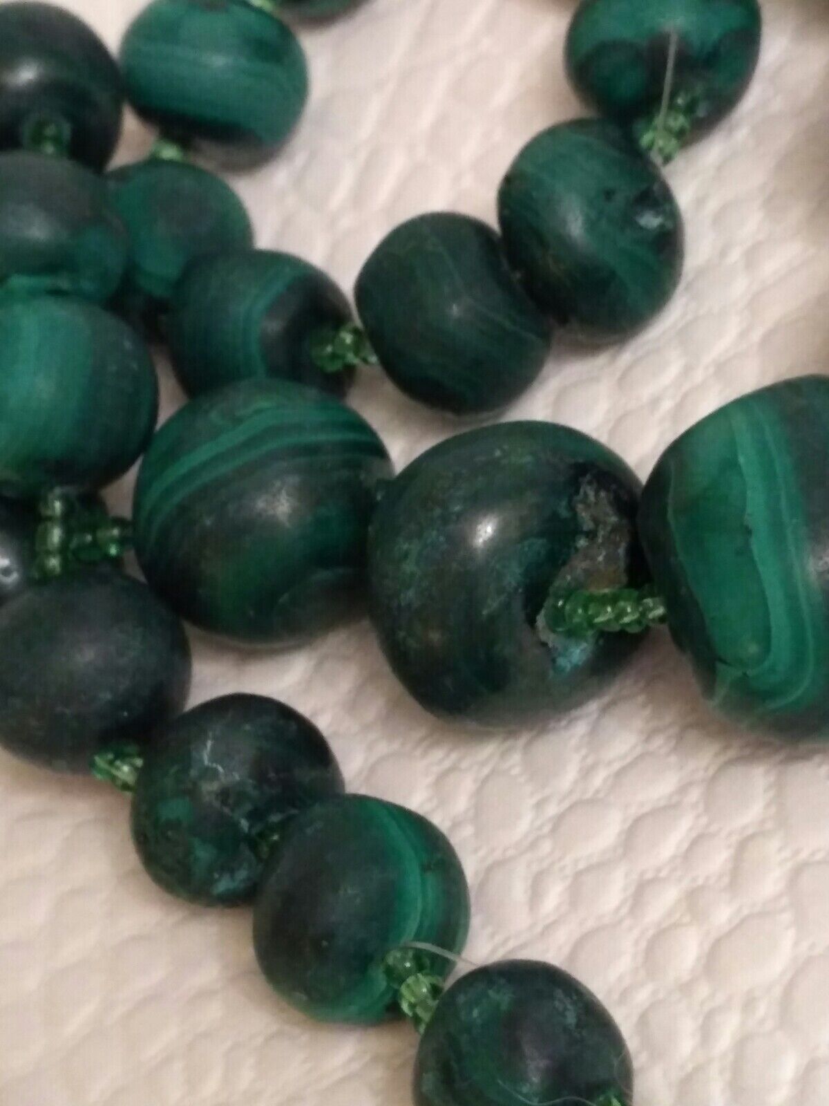 Antique Natural Dark Malachite Gemstone Hand Carv… - image 8