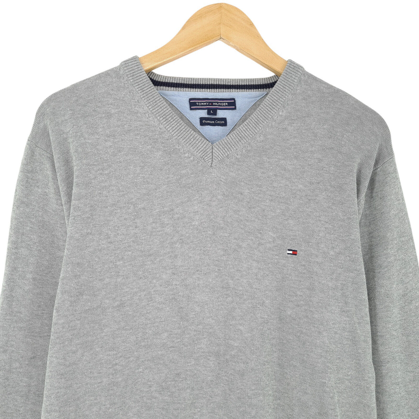 Tommy Hilfiger Jumper Sweater Men Grey Cotton Pq2… - image 2