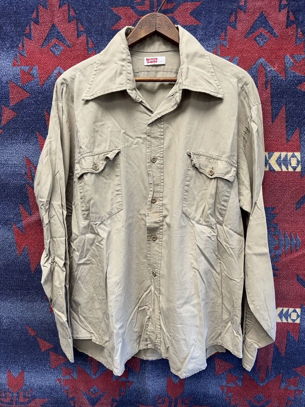 Vintage Levi's Button Up Work Shirt XL 70s 80s - image 1