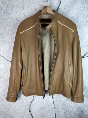 VTG ANDREW MARC New York RACING moto Leather Jacke