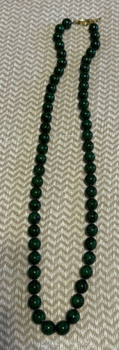 Vintage Joan Rivers  Beaded Green/Black  28”Neckla