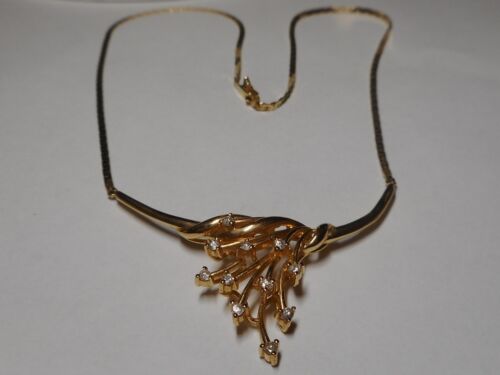 Necklace Diamond 14k Yellow Gold 1980-1990's - image 1