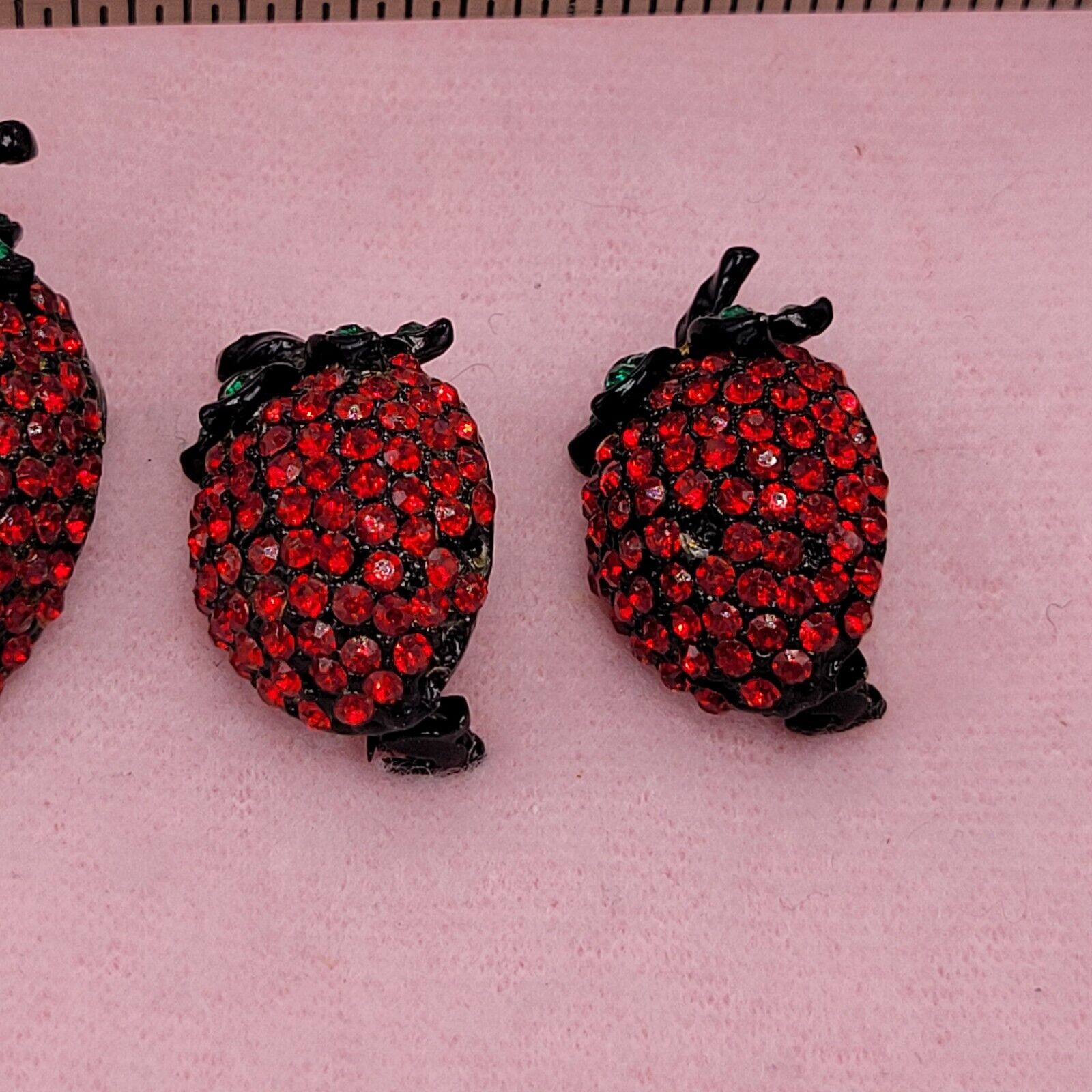 Strawberries Strawberry Set of 3 Estate Brooches … - image 4