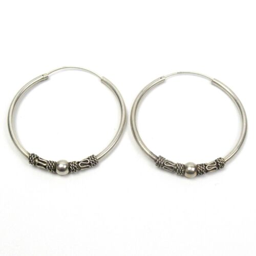 Designer 925 Sterling Silver Creole Earrings Vinta