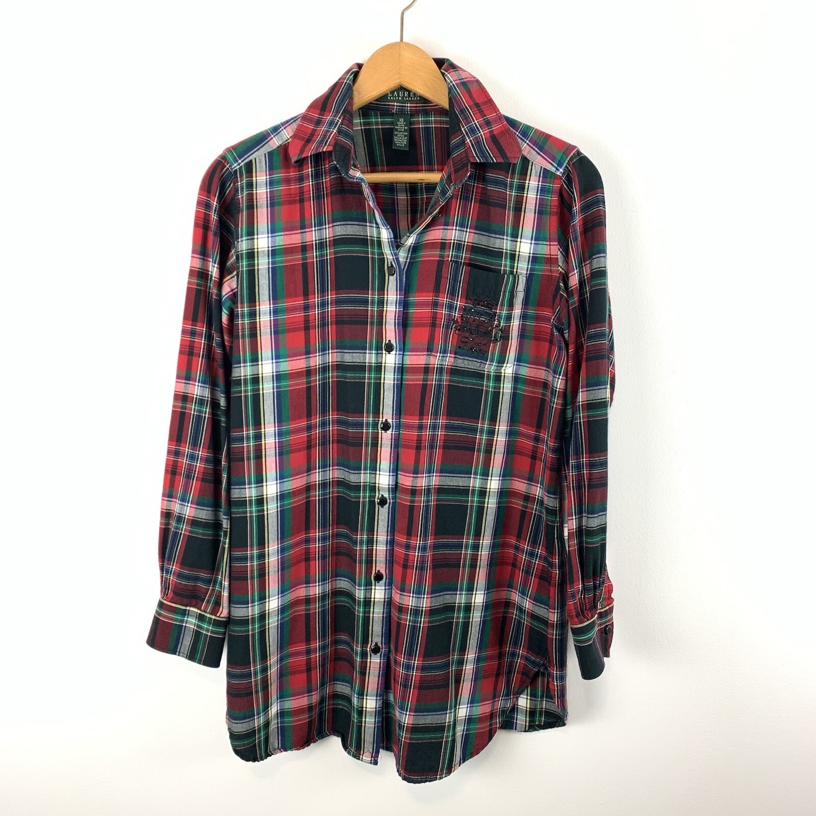 Lauren Ralph Lauren Shirt Womans Size XS Red Plai… - image 1