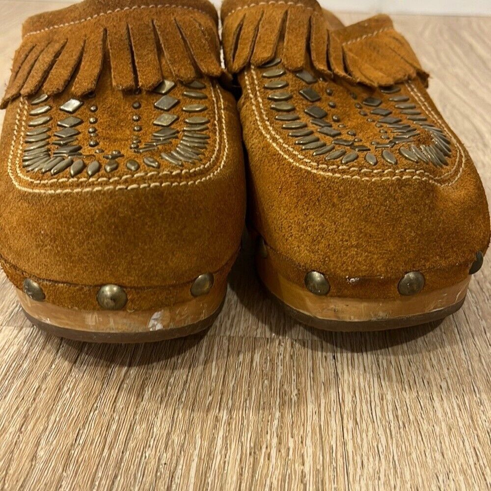 Vintage 90’s Steve Madden Suede Leather fringe mo… - image 11