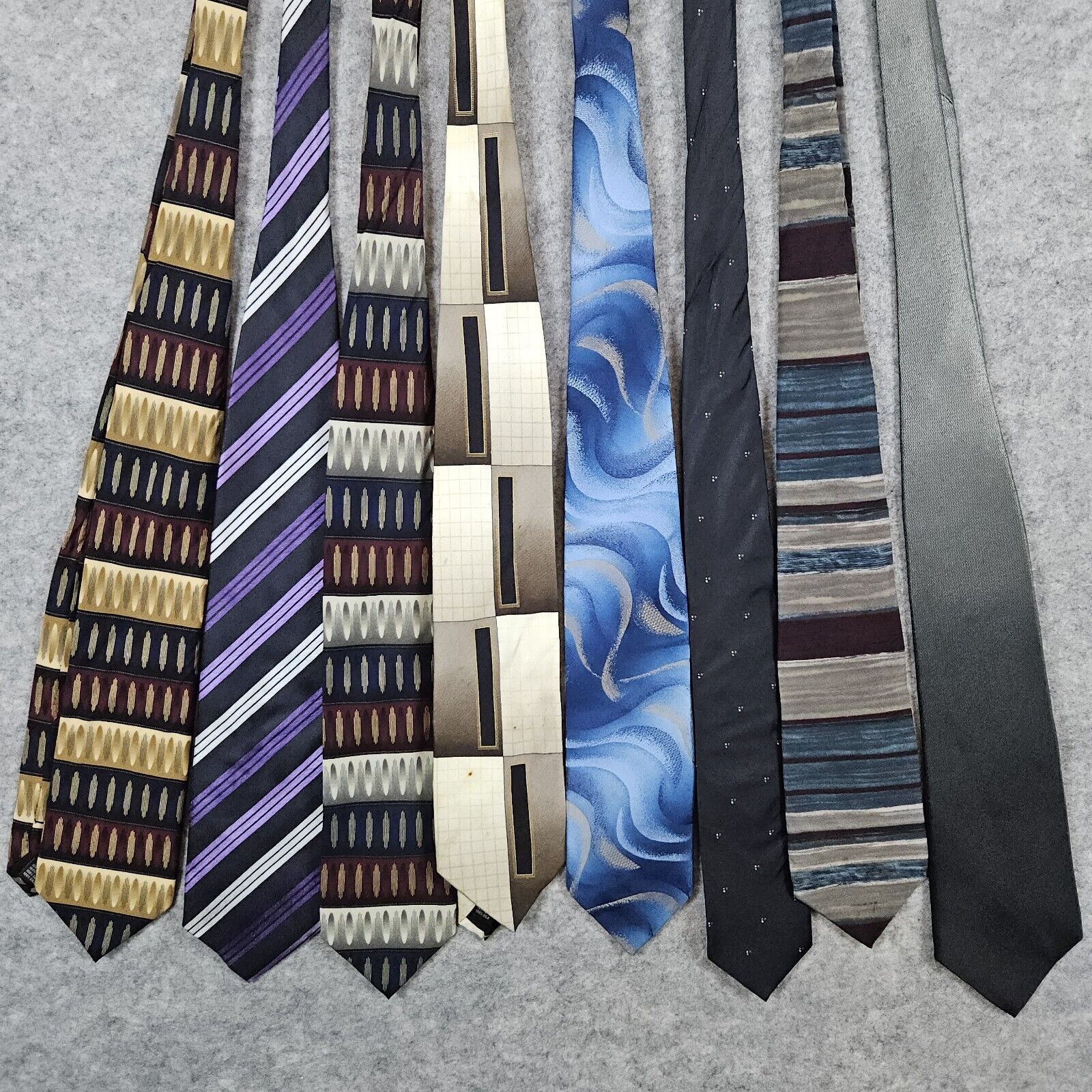 Lot of 8 Neck Ties 4 Brutini Wembley Cardin Oscar… - image 1