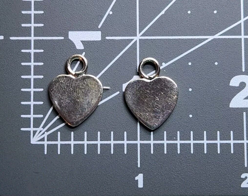 Charms Sterling Silver Blank Heart - Set of 2 - image 3