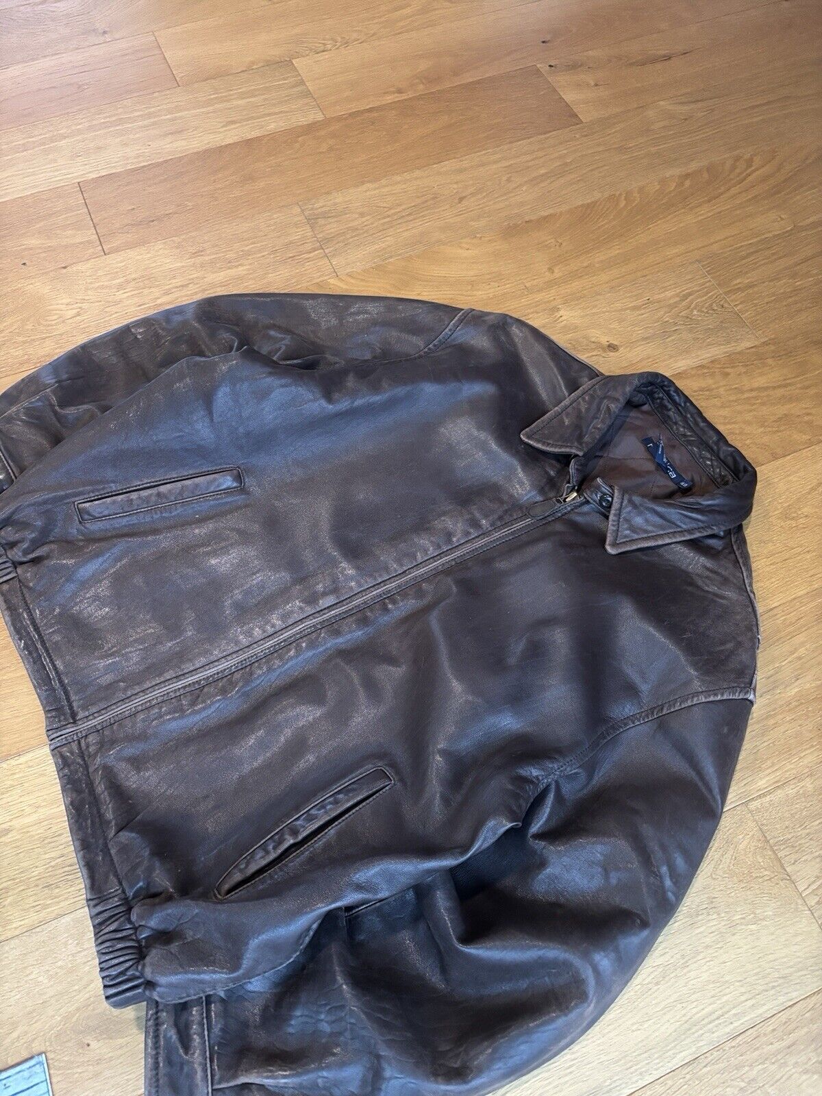 Vintage 90s Y2K Nautica Genuine Brown Leather Bom… - image 2