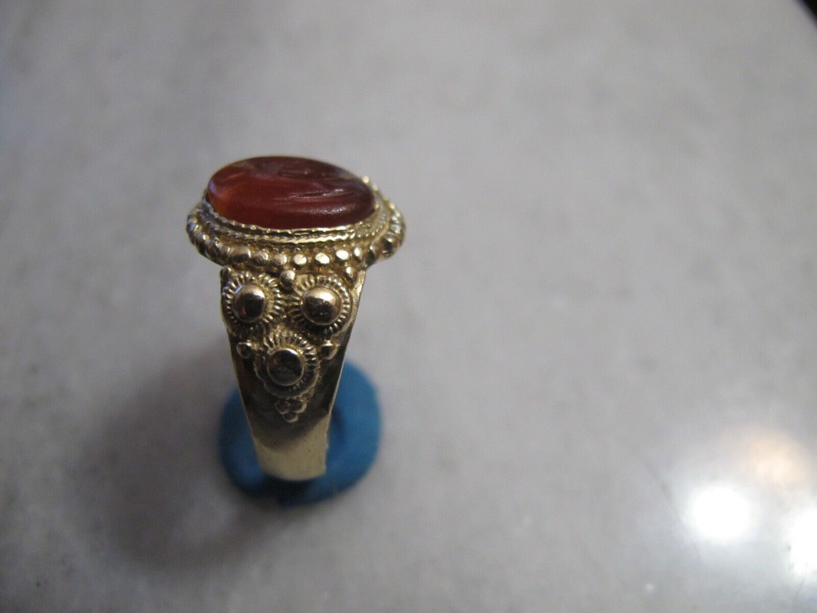 Antique Georgian Yellow Gold 15ct  Ring With Old … - image 3