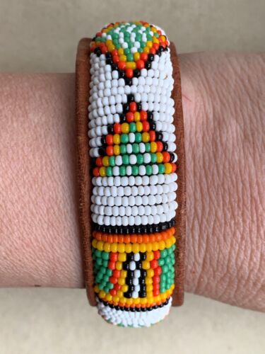 Beautiful Vintage Leather Bracelet - Multicoloured