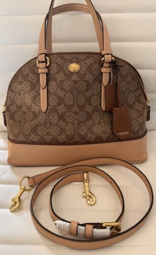 COACH Peyton F31401 Signature Domed Cora Satchel C