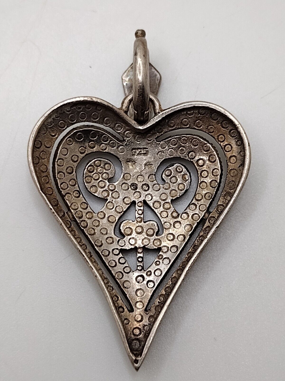 Sterling Silver 925 Marcasite Heart Pendant - image 2