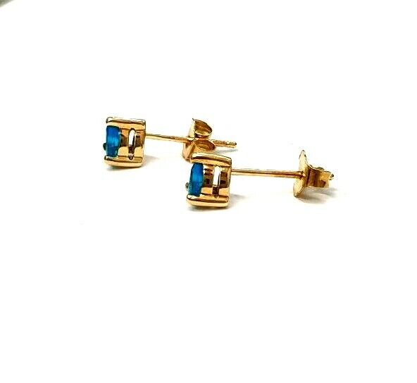 9ct Yellow Gold Apatite Stud Earrings, 0.8 Gram - image 5