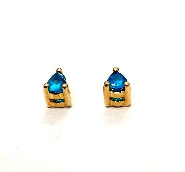 9ct Yellow Gold Apatite Stud Earrings, 0.8 Gram - image 3