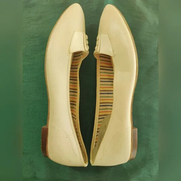 Vintage Pitterpats Flat Shoes, Cream Leather Flat… - image 5