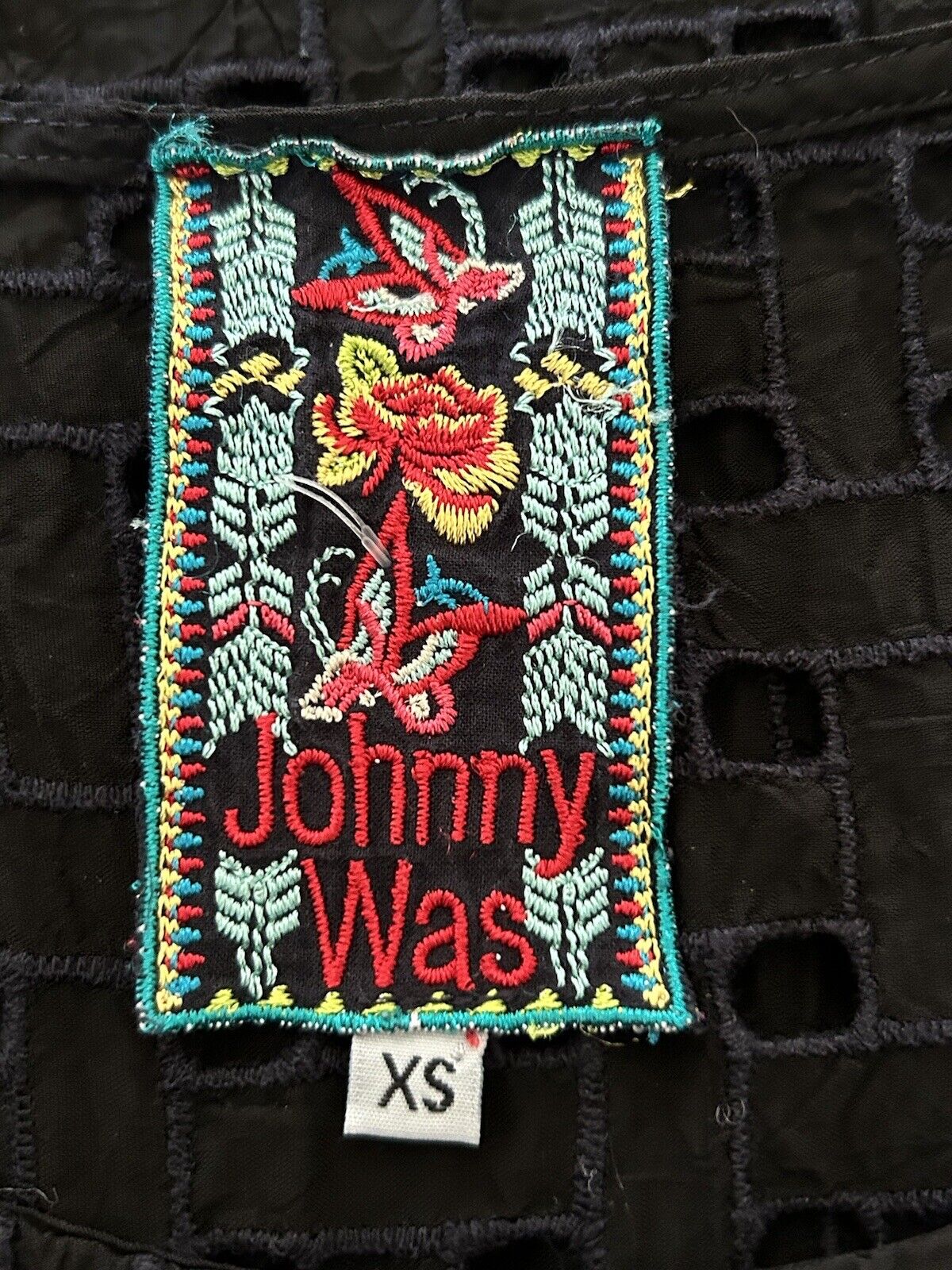 Johnny Was Women's XS Black Tunic Coverup Embroid… - image 4