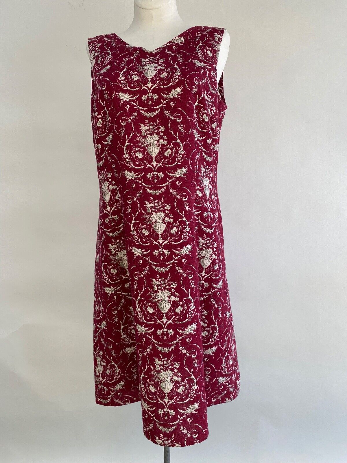 Talbots Petite Sheath Dress Red Linen Blend Toile… - image 5