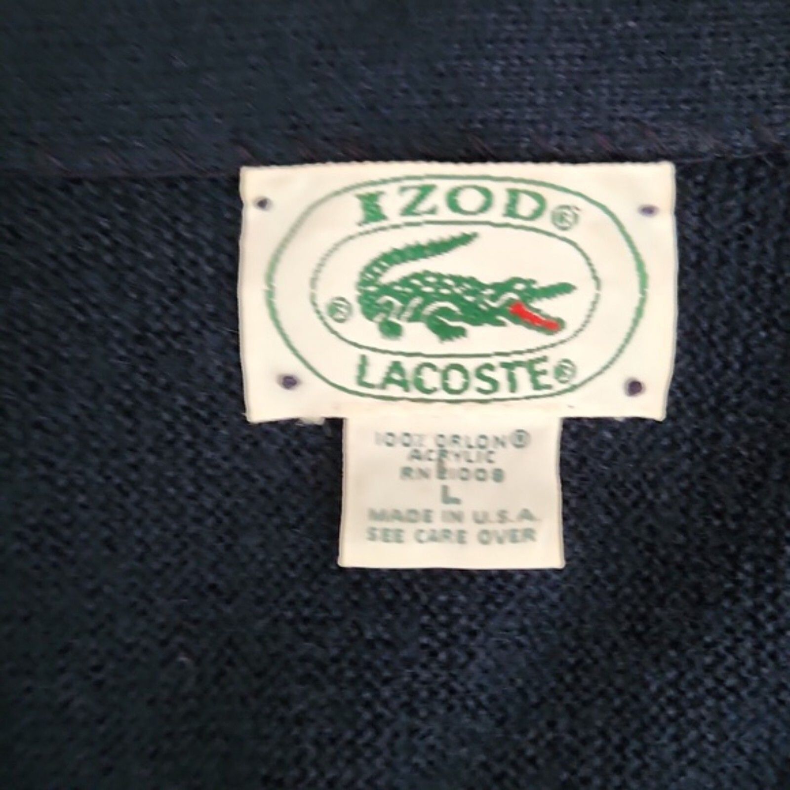 Izod Lacoste Men's Vintage Sweater Cardigan, Navy… - image 5