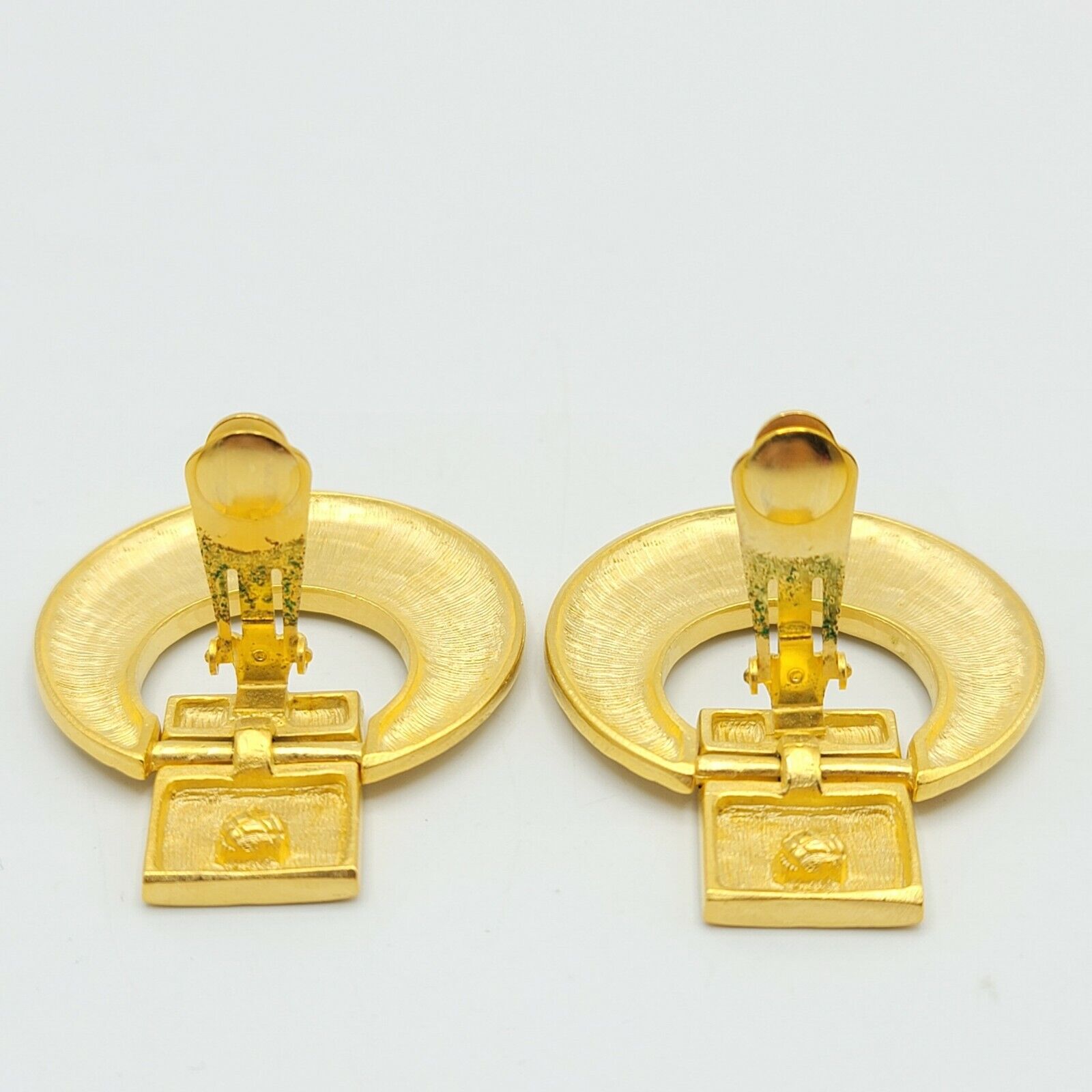 Vtg Earrings LES BERNARD Big Unsigned Clip Dangle… - image 6