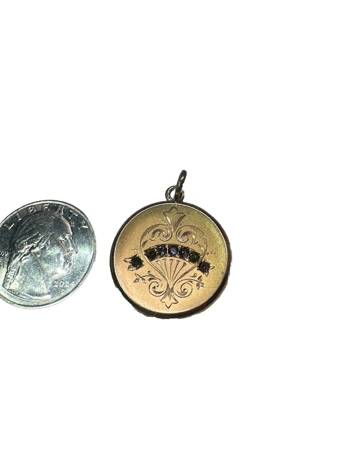 Victorian locket engravings antique Goldfield - image 2