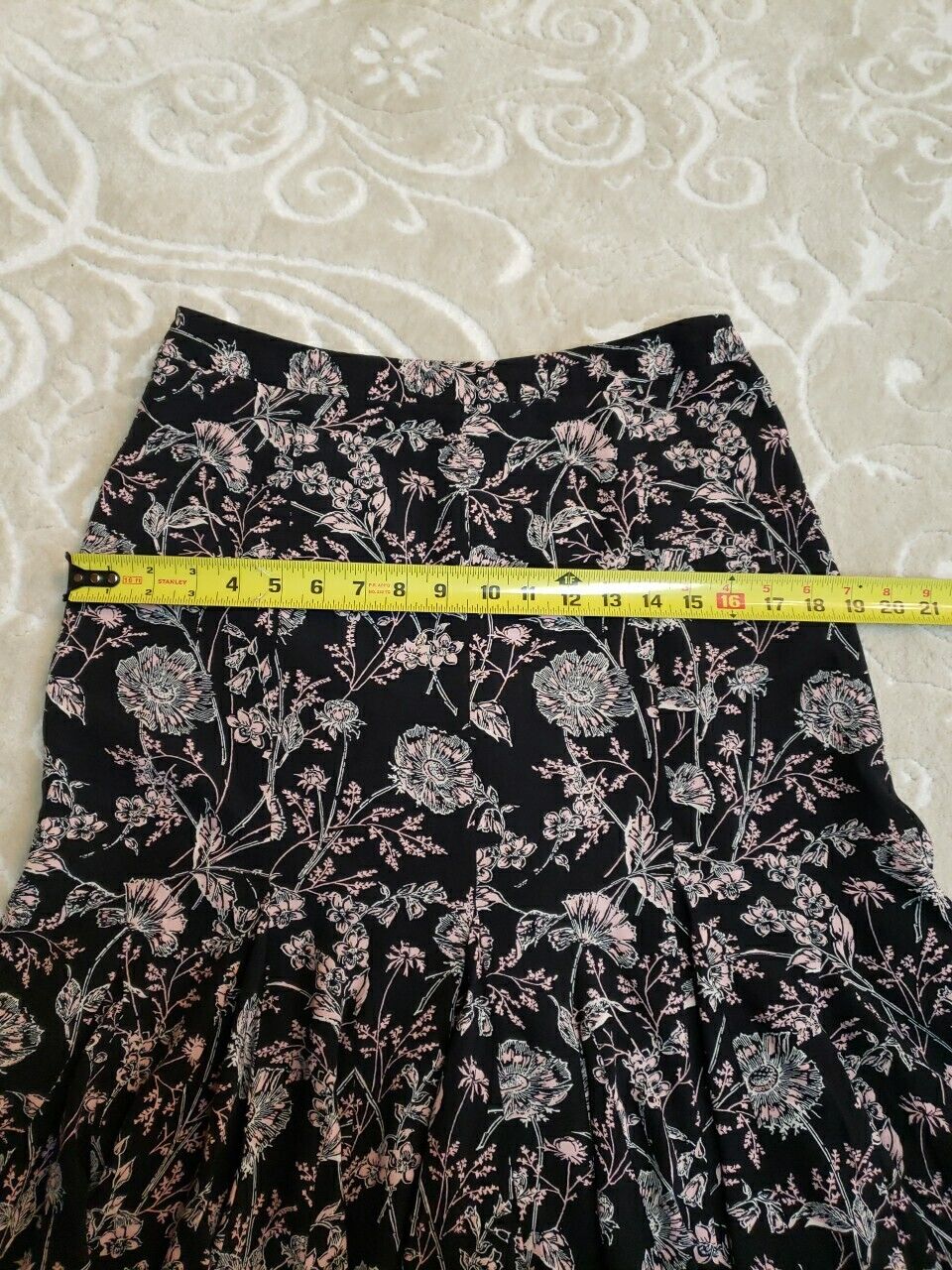 Talbots Toile Floral Pleated Midi Skirt Size 6 Bl… - image 6