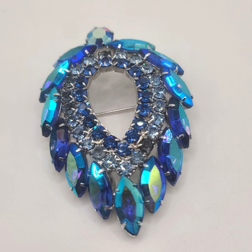 Vintage Juliana For Sarah Coventry Brooch Blue La… - image 1