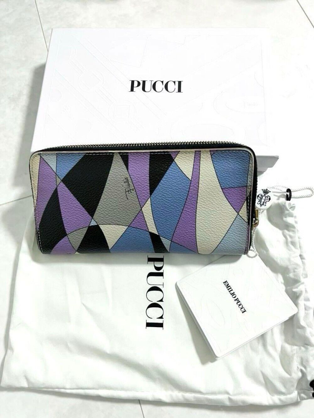 Emilio Pucci Long Wallet Multicolor Blue Purple W… - image 11