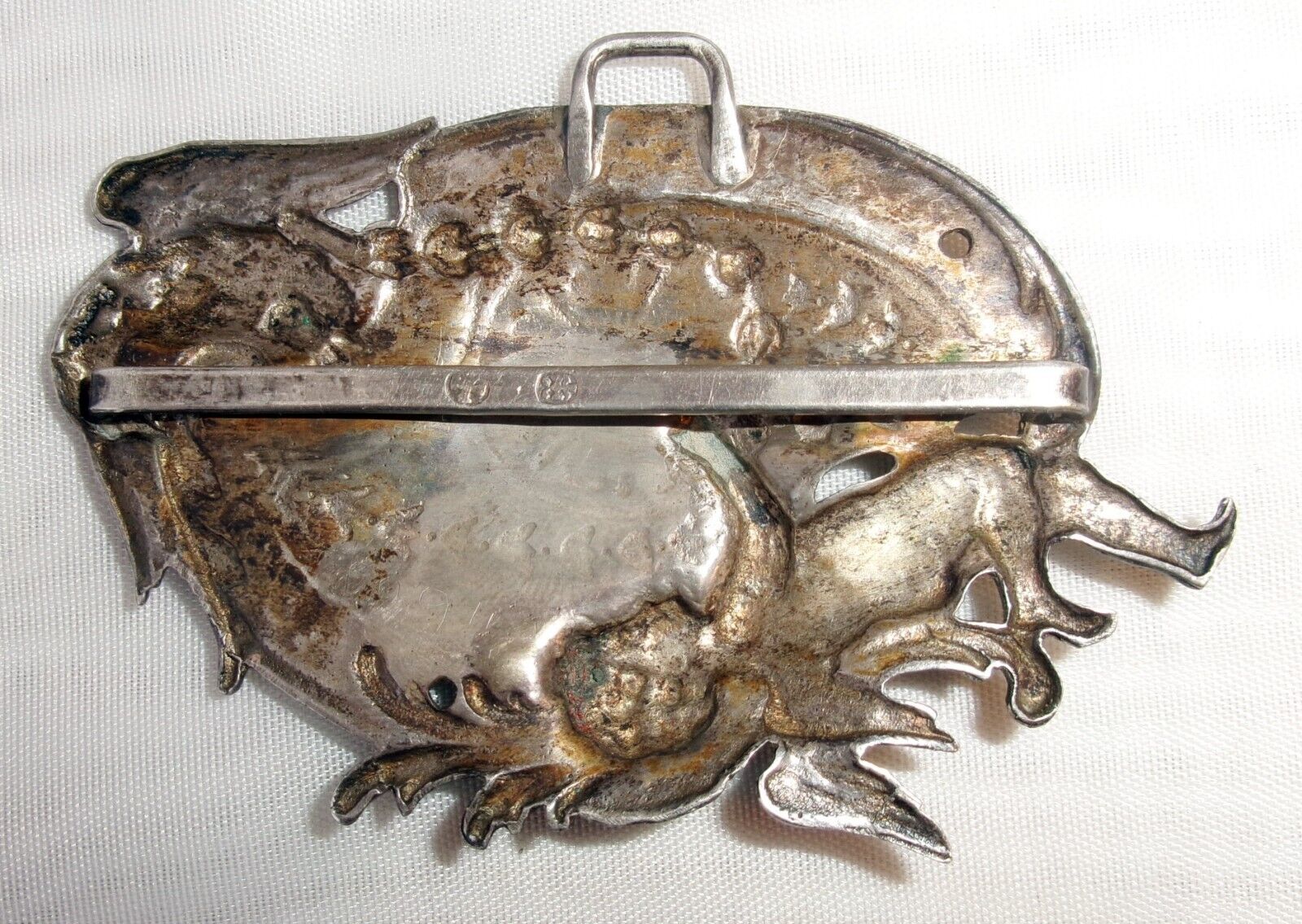 Stunning Victorian antique repousse Angel & Eagle… - image 3