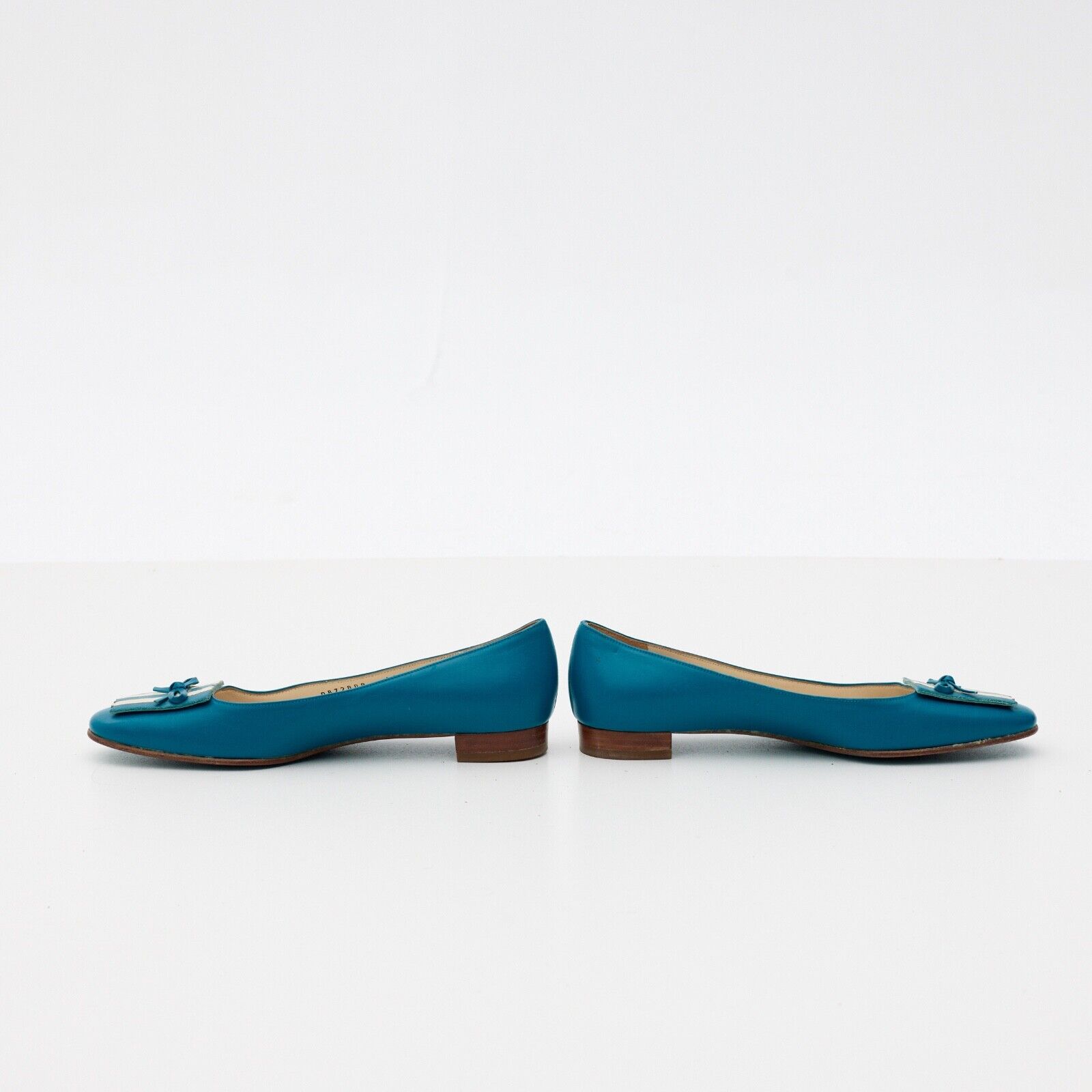 Salvatore Ferragamo Blue Leather Flats Size US 6.… - image 2