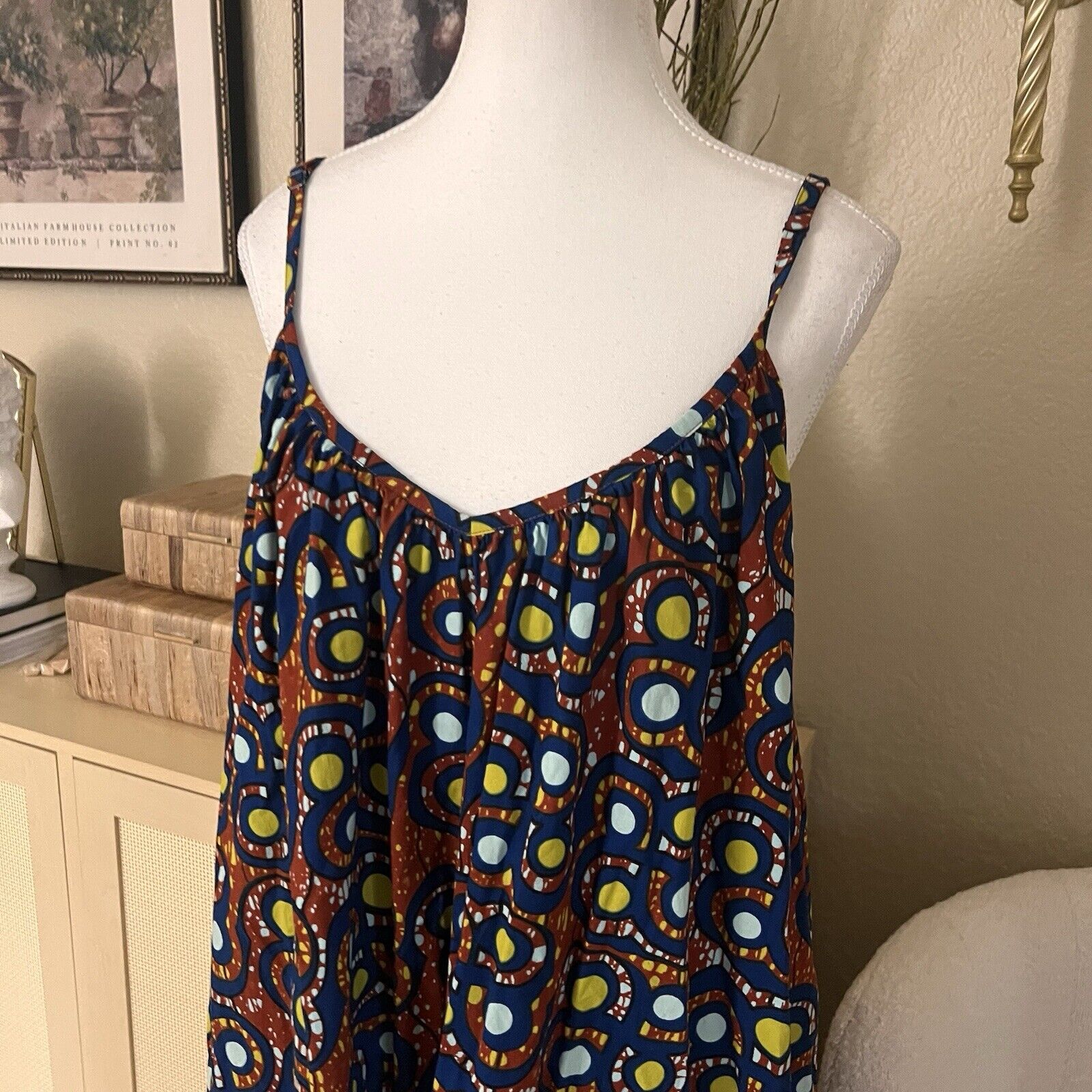 KEMI TELFORD Cotton Pattern Slip Maxi Dress One S… - image 3