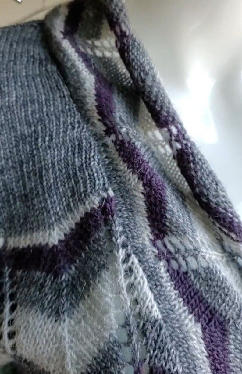 Lineamaglia Wool/Alpaca Blend Chevron Purple And … - image 5