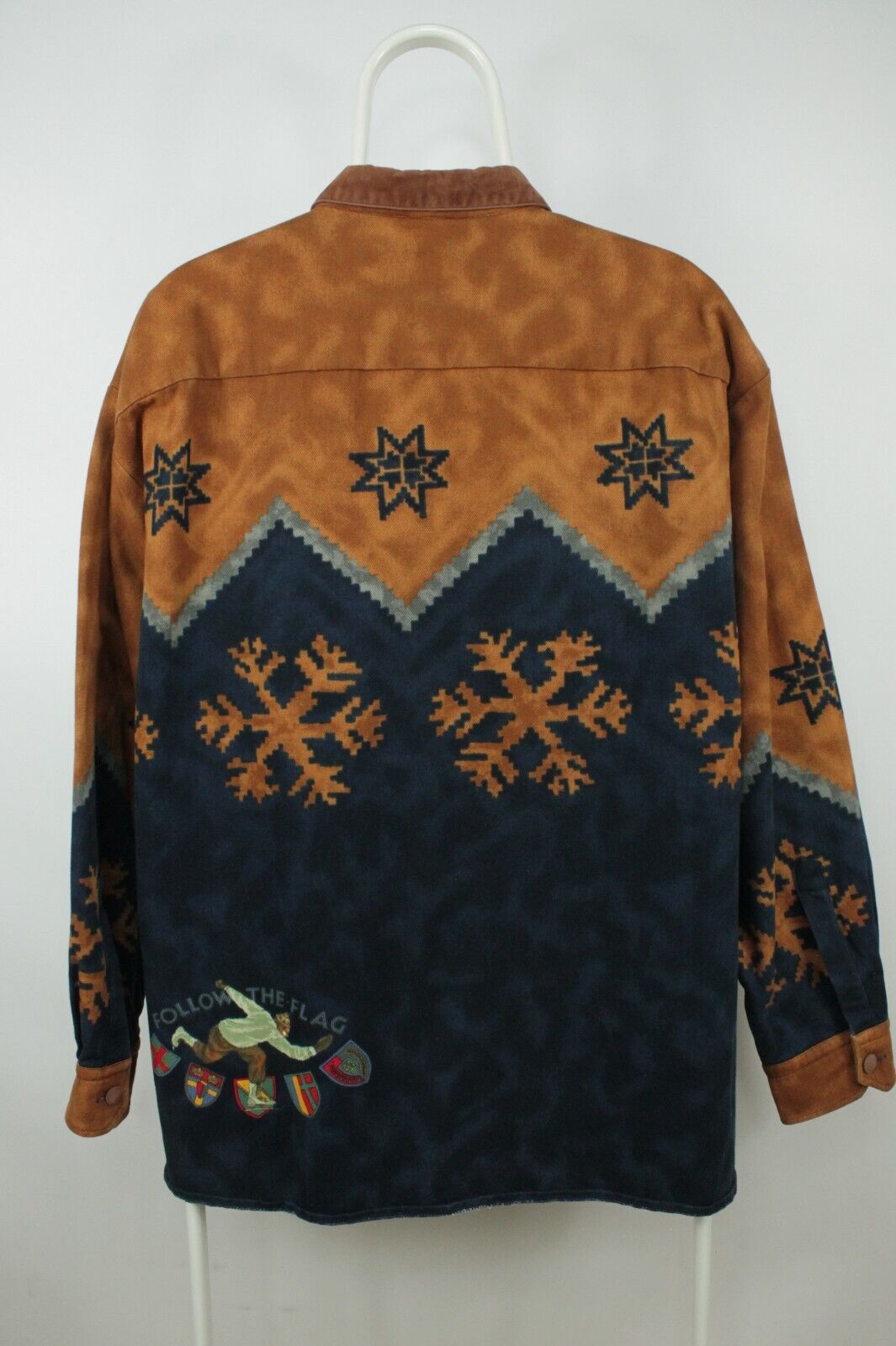 RARE VTG Hugo Boss Flannel Snowflake Pattern Foll… - image 7