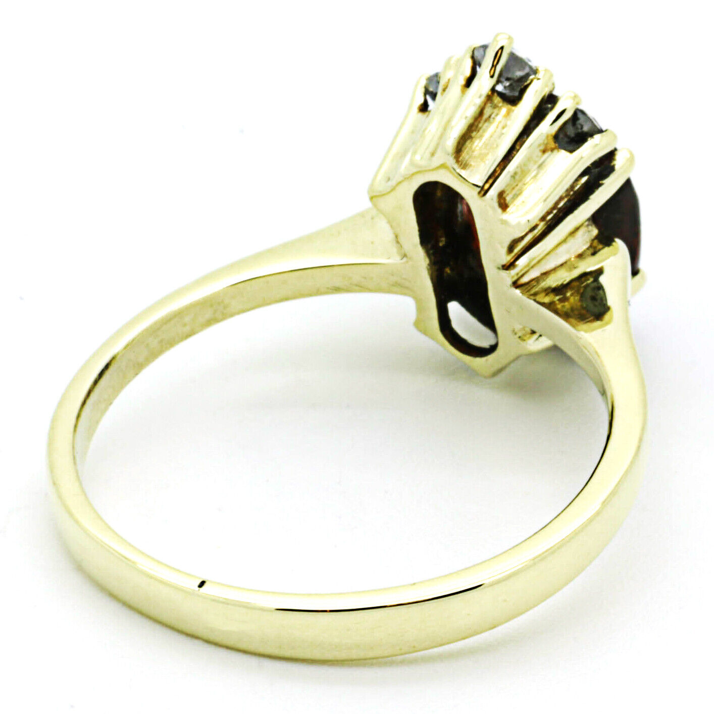 Ring 585 Yellow Gold with Garnet & Diamonds - image 4