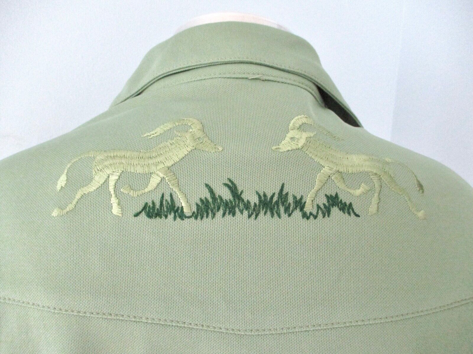 Vtg 70s sage green poly knit leisure jacket embro… - image 6