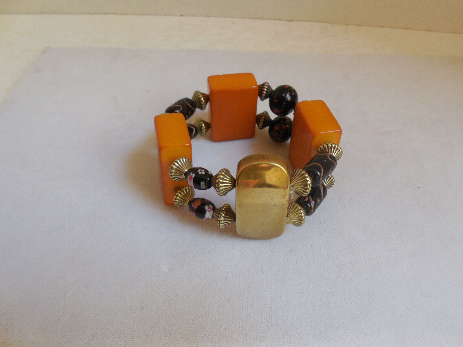 Vintage Bakelite Mahjong Tile Stretch Bracelet - image 5