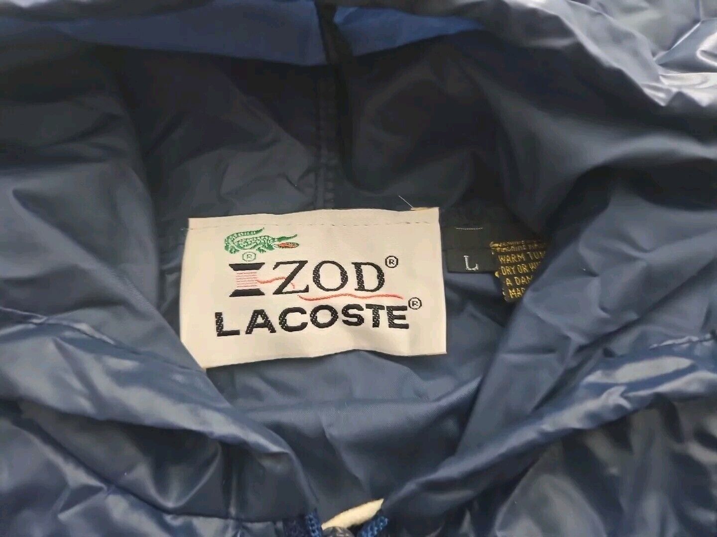 Vintage Izod Lacoste Jacket Mens LARGE Anorak Rai… - image 12