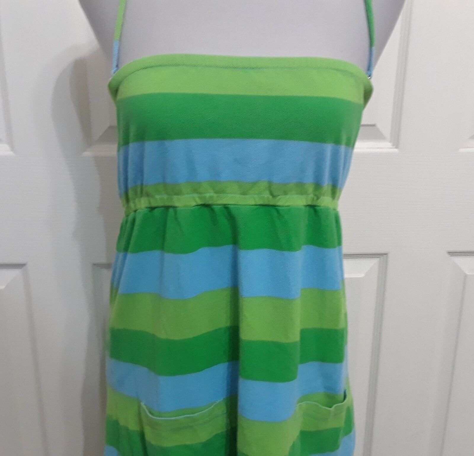 Lilly Pulitzer M Blue Green Striped Pique Knit Dr… - image 2