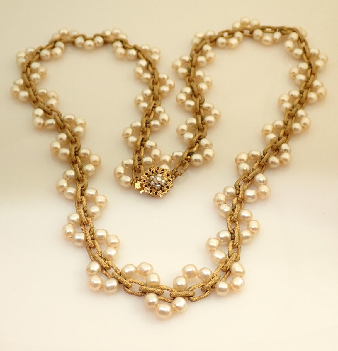 Vintage Miriam Haskell Signed 31" Baroque Pearl N… - image 2