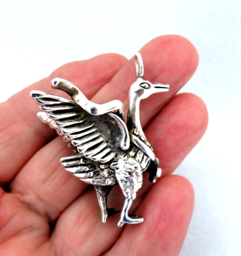 Vintage 925 Sterling Silver Flying Dragon Charm P… - image 1