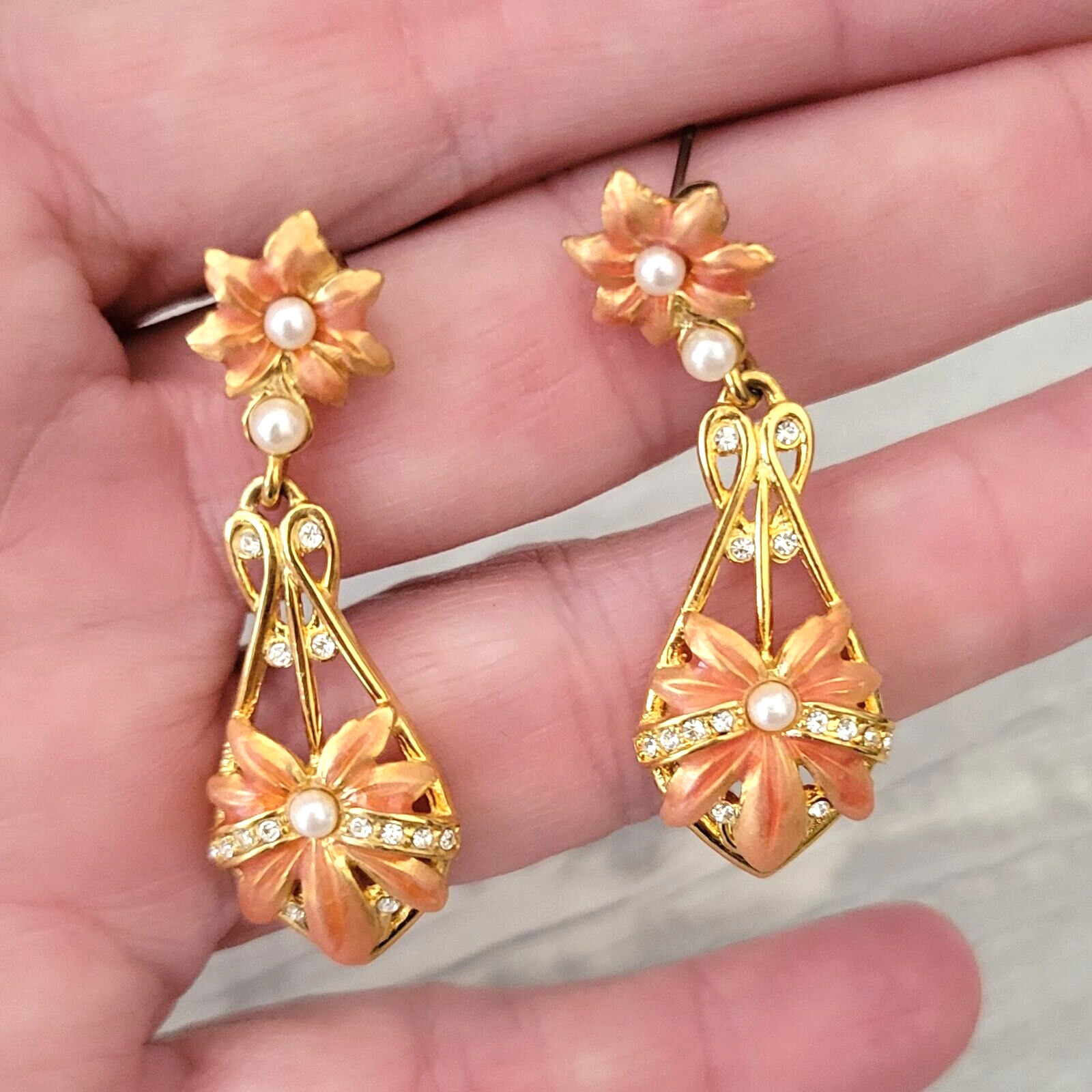 Vintage Joan Rivers Earrings Chandelier Dangle En… - image 1