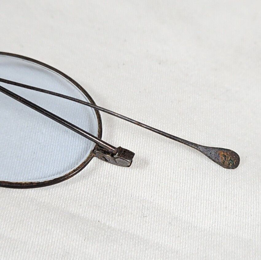 Antique Oval Eyeglasses Wire Frame Spectacles Woo… - image 18