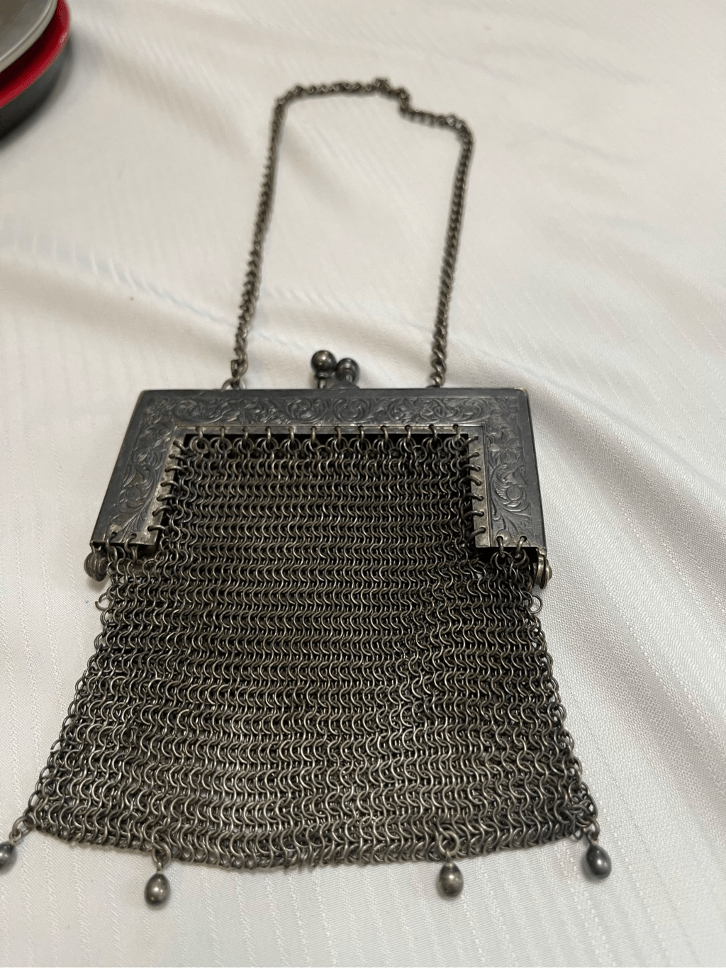 Antique 1900s Vintage German Silver Mesh Bag/Purs… - image 8