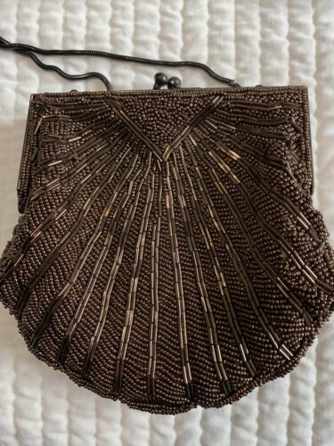 BEADED PURSE IN GORGEOUS METALLIC BRONZE/COPPER CO